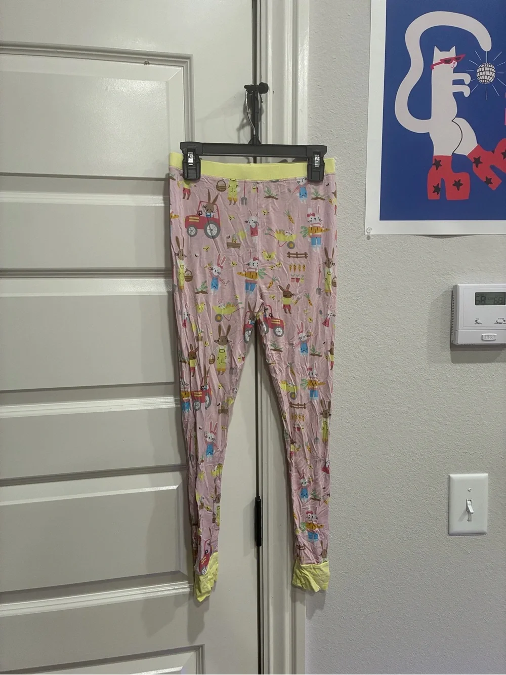 Little Sleepies Pink Farm Animal Print Pajama Bottoms with Yellow Trim